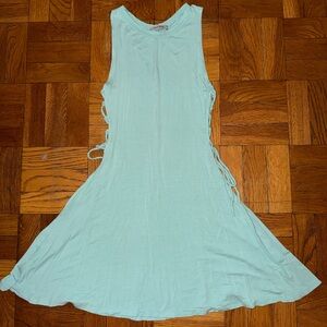 Sleeveless Mint Side-Tie T-Shirt Dress